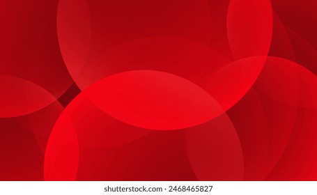 Red abstract background, elements of circle shapes resembling bubbles.