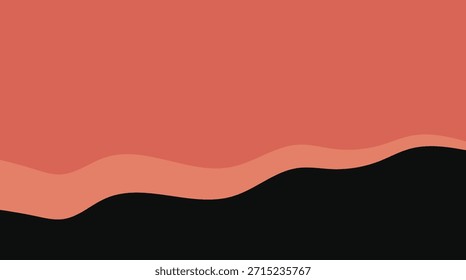 El fondo abstracto rojo con ondas naranjas fluidas y líneas de curva de Vector crea una Plantilla de Anuncio de negocios moderna con un estilo de textura de luz vibrante