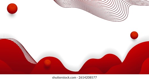 Red Abstract Background with Fluid Shapes and Wave Design for Creative Projects. EPS 10 Vector