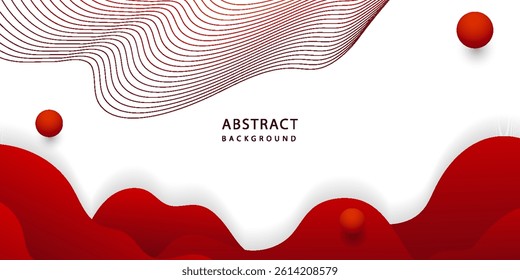 Red Abstract Background with Fluid Shapes and Wave Design for Creative Projects