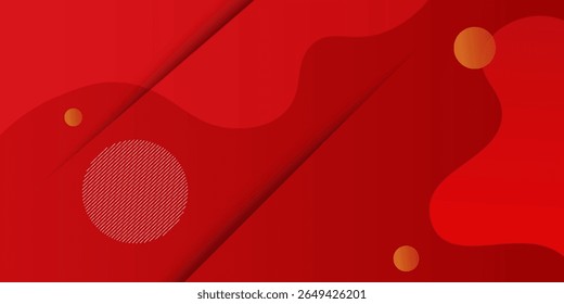 Red abstract background. Fluid shapes composition. Vector illustration
