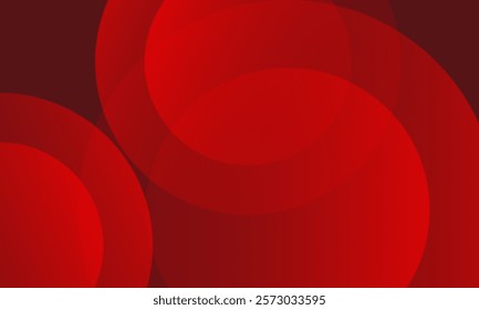 Red abstract background forms gradient circles. Dynamic shape composition.