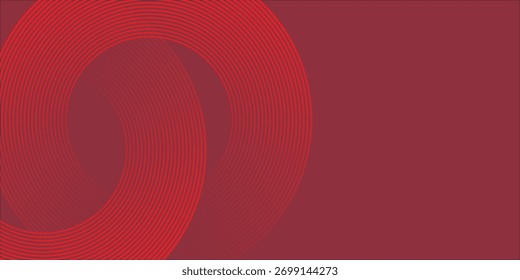 Red abstract background. Geometric lines pattern. Modern shiny red gradient lines. Futuristic technology graphic design. 