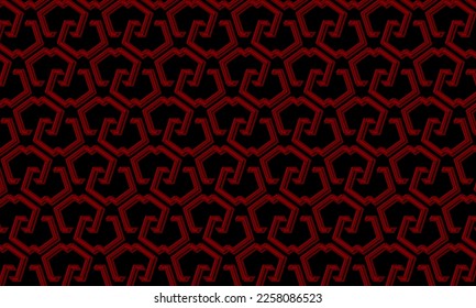 red abstract background with geometric pattern and seamless pattern. dark red background - stock vector.