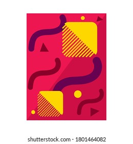 roter abstrakter Hintergrund mit geometrischen Formen auf weißem Hintergrund, buntes Design, Vektorgrafik