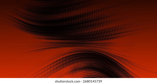 Fondo abstracto rojo con diseño de Formas geométricas. Concepto de tecnología futurista moderna de semitono dinámico