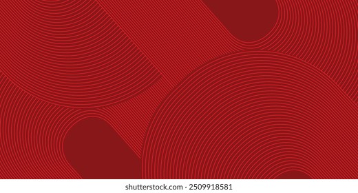 Red abstract background with glowing geometric lines. Modern shiny red gradient diagonal rounded lines pattern. vektor