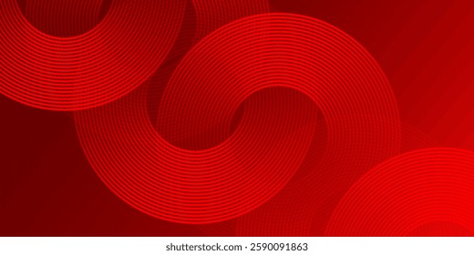 Red abstract background with glowing geometric lines. Modern shiny red gradient diagonal rounded lines pattern. Futuristic technology concept. Suit for poster, cover, banner, presentation