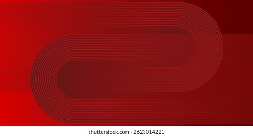 Red abstract background with glowing geometric lines. Modern shiny red gradient diagonal rounded lines pattern. Futuristic technology concept. Suit for poster, cover, banner, presentation, website