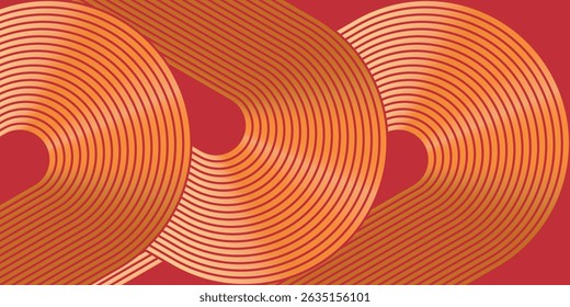 Red abstract background with glowing geometric lines. Modern shiny red gradient diagonal rounded lines pattern. Futuristic technology concept. Suit for poster, cover, banner, presentation, website