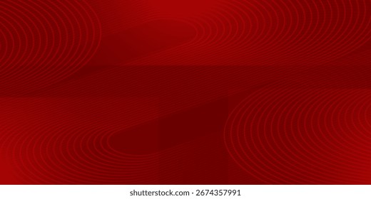 Red abstract background with glowing geometric lines. Modern shiny red curve illustrations baliho template good