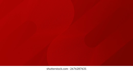 Red abstract background with glowing geometric lines. Trendy