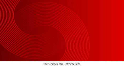 Red abstract background with glowing geometric lines. Modern shiny red gradient diagonal rounded lines pattern. Futuristic technology concept. Suit for poster, cover, banner, presentation, website