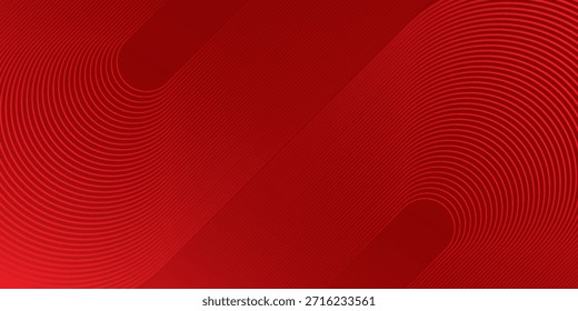 Red abstract background with glowing geometric lines. Modern shiny red curve vibrant art