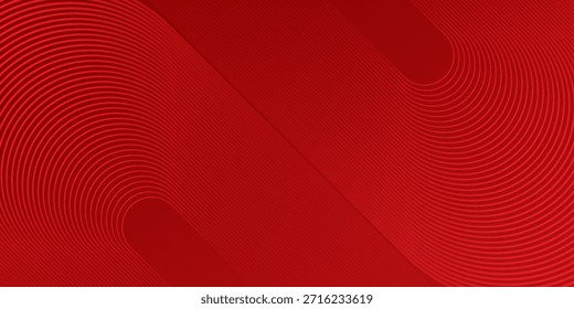 Fondo abstracto rojo con líneas geométricas brillantes. Moderna curva roja brillante vibrante textura moderna del arte