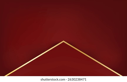Abstrakter roter Farbverlauf-Hintergrund mit goldener Linie
