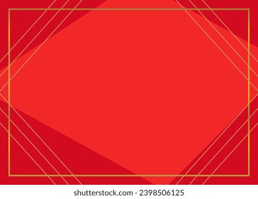 red abstract background with gold lines. design free copy space area. vector for poster, greeting card, social media, brochure, web, banner.