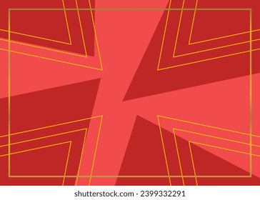 red abstract background with gold lines. design free copy space area. vector for poster, greeting card, social media, brochure, web, banner.