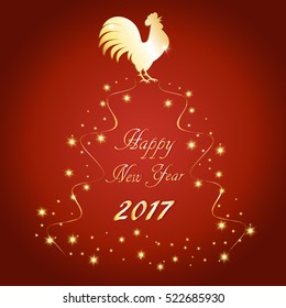 Red abstract background with gold roster
