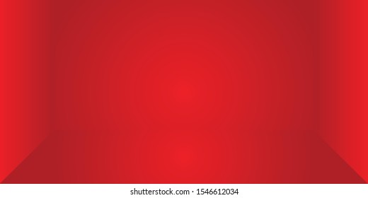 Red abstract background, gradient red room
