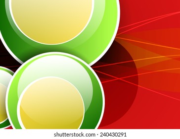 Red abstract background with green element