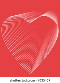 Red abstract background with heart