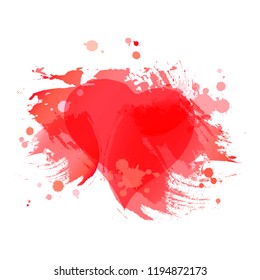 Red abstract background with heart, space for text. Template for Love you card, Valentine's day, Mother's day, web.