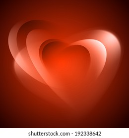 Red abstract background with light lines and shadows. 