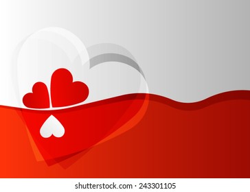 Red abstract background with love element