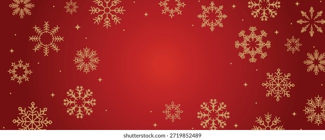 Fondo abstracto rojo con lujosa y festiva decoración de fuegos artificiales de oro. Diseño de fondo de estilo de año Nuevo moderno. Ilustración vectorial vol. 5.