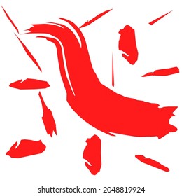 Red abstract background on white background