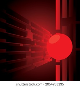 fondo abstracto rojo con forma ovalada