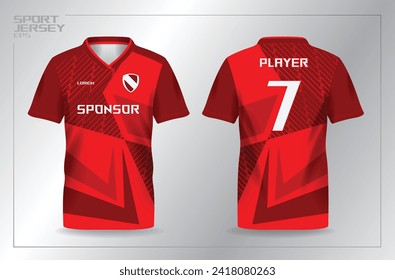 red abstract background and pattern for sport jersey mockup template