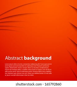 Red abstract background with shadows. Vector background