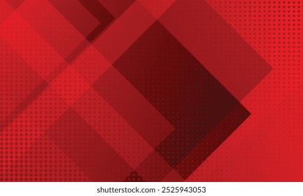 Red abstract background with shape and dot pattern. Modern fiber textured vector illustration