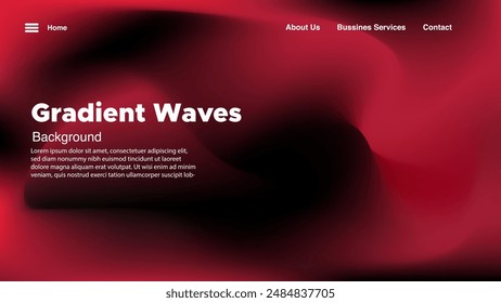 Red abstract background. Smooth transitions of sparkling colors. Gradient waves
