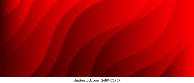 Red abstract background with soft wavy gradient shapes, perfect for modern design, creative projects, and elegant graphic presentations.