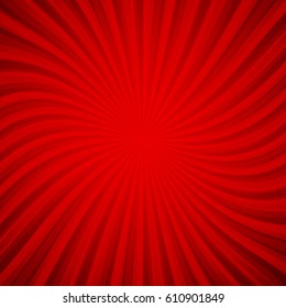 Red abstract background with sunburst, Vector Illustration