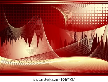 Red abstract background - vector