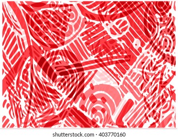 red abstract background, vintage retro geometric design, grungy. paint strokes. line