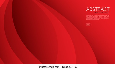 Red abstract background, wave, Geometric vector, graphic, Minimal Texture, cover design, flyer template, banner, web page, book cover, advertisement, printing template, decoration wallpaper.