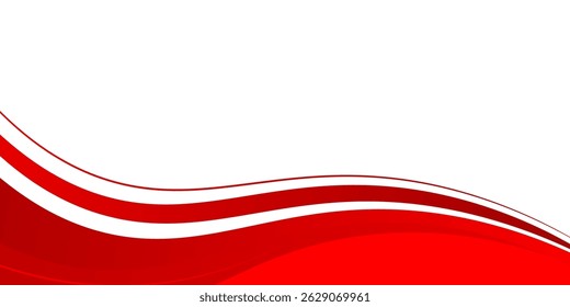 fundo abstrato vermelho com estilo de onda no fundo branco dá uma impressão elegante e dinâmica