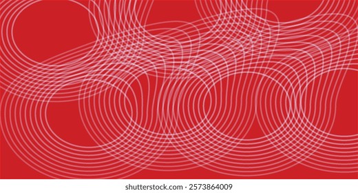 red abstract background with waves a combination of white lines