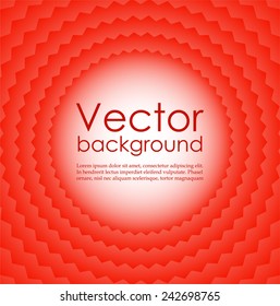 Red abstract background with wavy circles