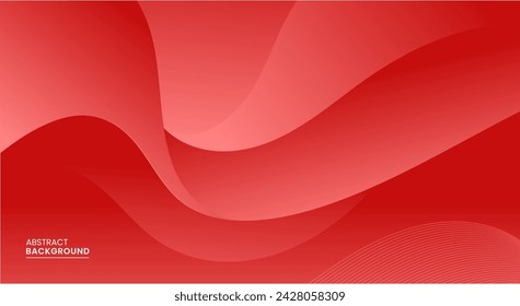 Red abstract background with wavy shapes
