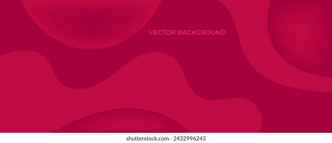 Red Abstract Background With Wavy Shapes