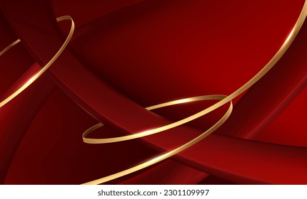 Fondo abstracto rojo con líneas amarillas.