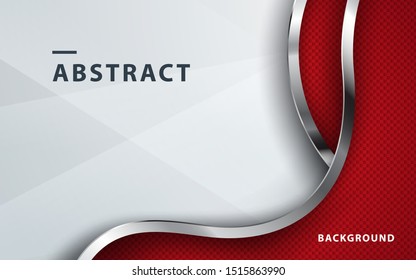 Red abstract backgrund vector, modern corporate concept with silver effect.