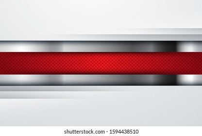 Red abstract backgrund vector, modern corporate concept with silver effect.