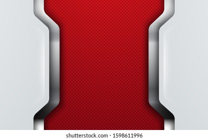 Red abstract backgrund vector, modern corporate concept with silver effect.